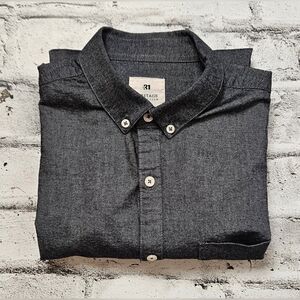 Le 31 Simons Dark Grey Melange Slim Fit Dress Shirt